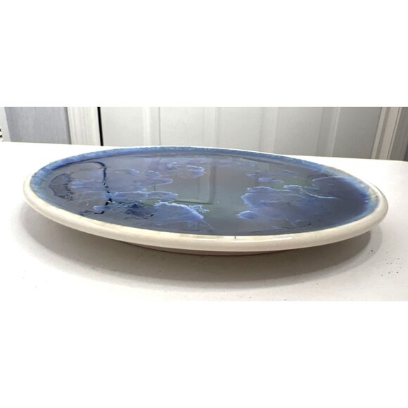Alexis Templeton Newfoundland Glazed Ceramic Plate 6.5" Blue & White Handcrafted - Picture 6 of 7